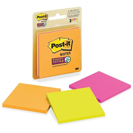 Post-It Notes, Supersticky, 3X3, Ultra, PK3 MMM3321SSAU